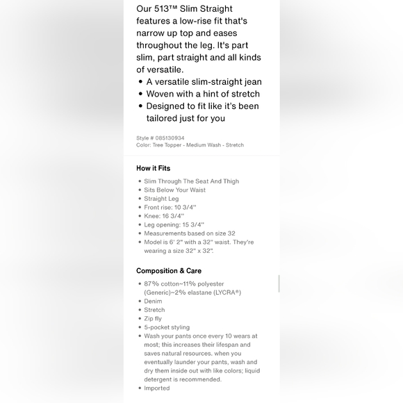 Men’s 513™ SLIM STRAIGHT LEVI'S® FLEX MEN'S JEANS - Picture 9 of 9